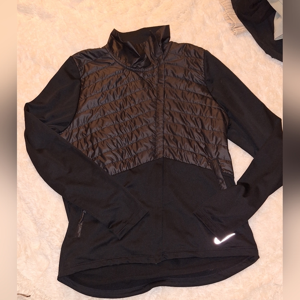 Nike Running Jacket Black Full zip Size M
